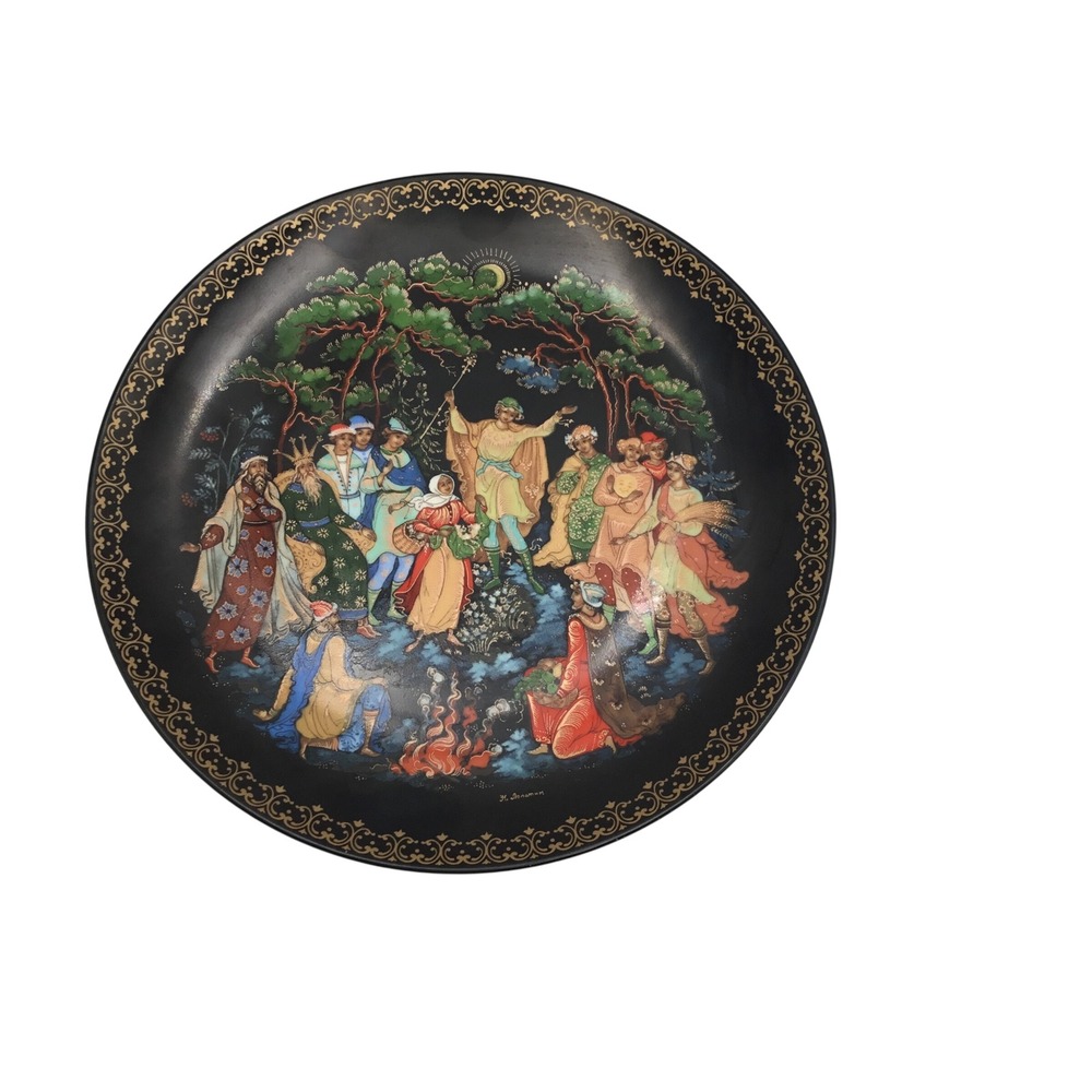 1990 Palekh Russian Collector Plate The Twelve Months Nikolai Lopatin 4521A